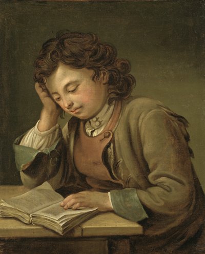 A Boy Reading by Per Krafft